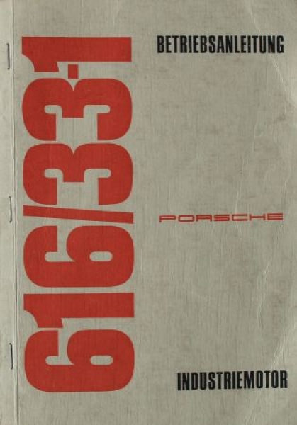 Porsche 616 Industry Engine 1965 Owner Manual (8039)